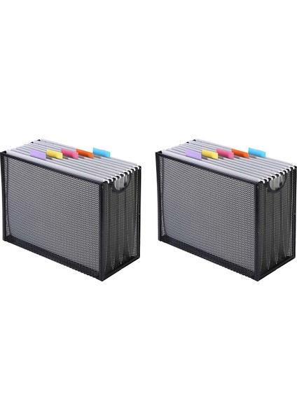 2x Asılı Dosya Organizatör Dosya Kutusu, Metal Örgü Dosya Sandık Masa Düzenleyici Dergilik 10 Asılı Klasörler ile (Yurt Dışından)