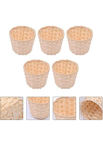 15 Adet Mini Dokuma Sepetler Parti Için Kulpsuz El Sanatları Dekor Çeşitli Durumlar Için Uygundur (7.5X6CM) (Yurt Dışından)