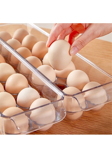 Şeffaf Plastik Yumurtalık - 14 Yumurta Tepsisi Tutucu - Kapaklı Ücretsiz Buzdolabı Düzenleyici, Buzdolabı Saklama Kabı (Yurt Dışından) fiyatları