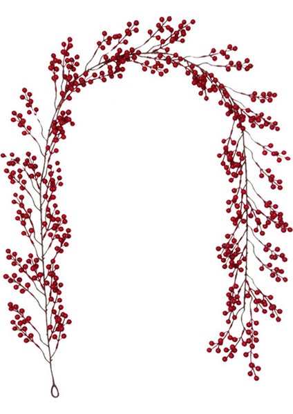 3 Adet 6.39FT Kırmızı Berry Noel Çelenk, Şömine Dekorasyonu Için Esnek Yapay Berry Çelenk (Yurt Dışından)