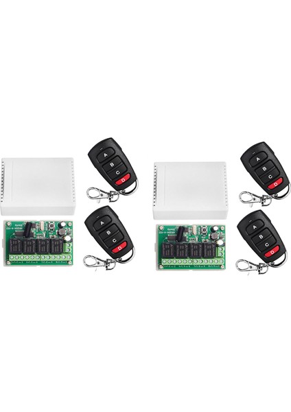 2x DC12V 24V 4ch Uzaktan Kumanda Anahtarı 433M Alma Kontrolü Dört Yönlü Röle Modülü (Yurt Dışından)
