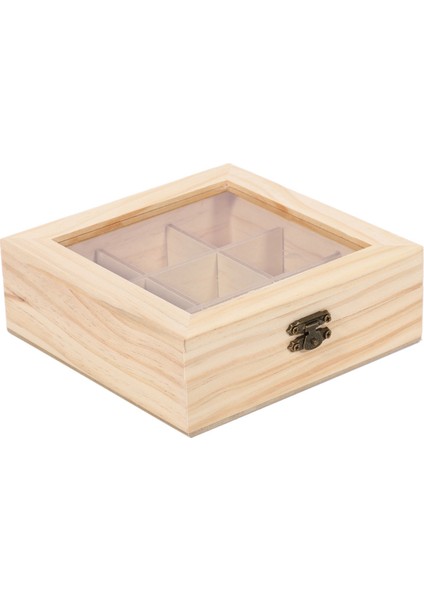 2x Ahşap Çay Poşeti Takı Organizatör Göğüs Saklama Kutusu 9 Bölme Çay Kutusu Organizatör Ahşap Şeker Paket Konteyner (Yurt Dışından)