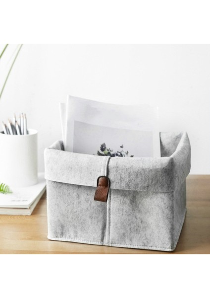 4x Iskandinav Keçe Depolama Sepeti Oturma Odası Çay Masası Çeşitli Eşyalar Depolama Sepeti Kumaş Keçe Saklama Kutusu Yatak Odası Çorap Gri (Yurt Dışından) modelleri