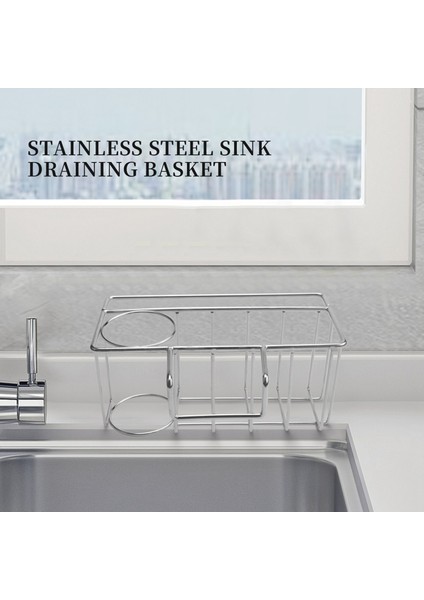 Mutfak Için Süngerlik, 3'ü 1 Arada Lavabo Caddy, Fırça, Bulaşık Havlusu, Sünger Lavabo Düzenleyici Sıvı Damlalıklı Raf (Yurt Dışından)