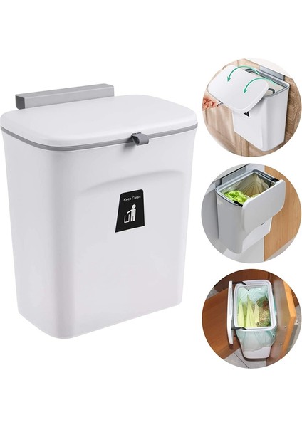 Tezgah Üstü Veya Lavabo Altı Için Mutfak Kompost Kutusu, Kapaklı Küçük Çöp Kovası Asılır, Monte Edilebilir Iç Mekan Kompost Kovası(C) (Yurt Dışından)