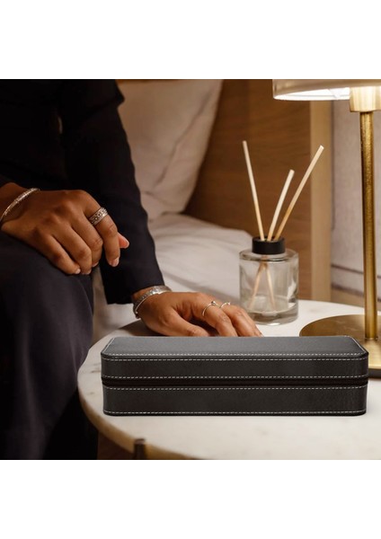 6 Yuvalı Saat Kutusu Taşınabilir Seyahat Fermuarlı Kasa Toplayıcı Depolama Takı Saklama Kutusu (Siyah) (Yurt Dışından) fiyatları