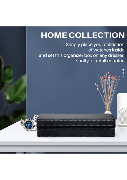 6 Yuvalı Saat Kutusu Taşınabilir Seyahat Fermuarlı Kasa Toplayıcı Depolama Takı Saklama Kutusu (Siyah) (Yurt Dışından) fırsatları