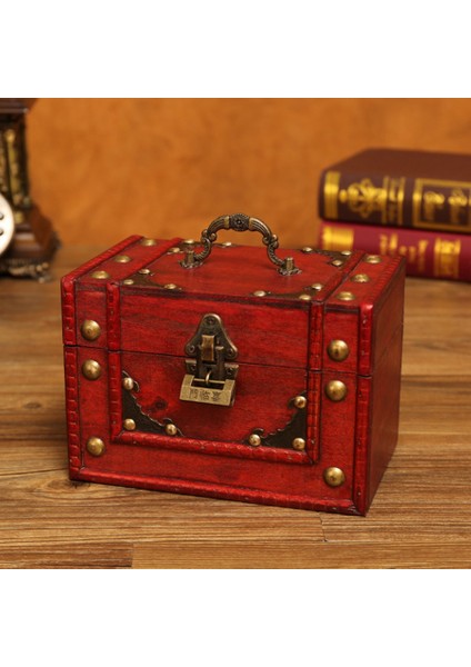 Zarif Vintage Metal Kilit Kutuları Masaüstü Depolama Mücevher Kutusu Kutuları Ahşap Korsan Hazine Sandığı Manuel Tabut Kutuları Şifre Kilidi (Yurt Dışından) fiyatları
