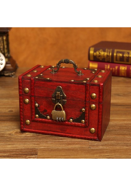 Zarif Vintage Metal Kilit Kutuları Masaüstü Depolama Mücevher Kutusu Kutuları Ahşap Korsan Hazine Sandığı Manuel Tabut Kutuları Şifre Kilidi (Yurt Dışından) modelleri