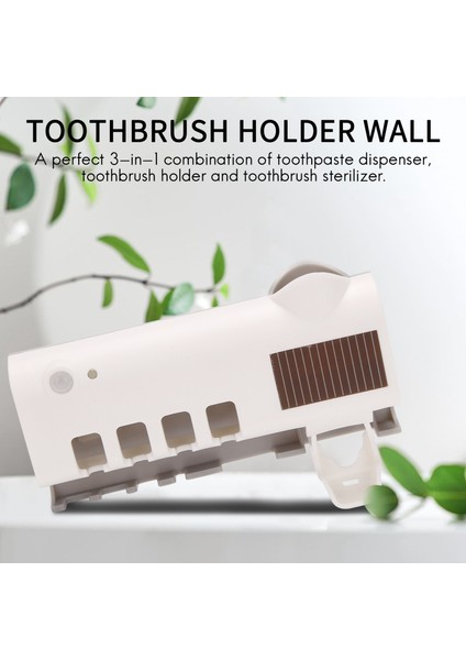 Uv Sterilizatör Diş Fırçası Tutucu, Tuvalet Için Otomatik Diş Macunu Sıkacağı Dispenseri, Banyo Aksesuarları, Beyaz (Yurt Dışından) modelleri