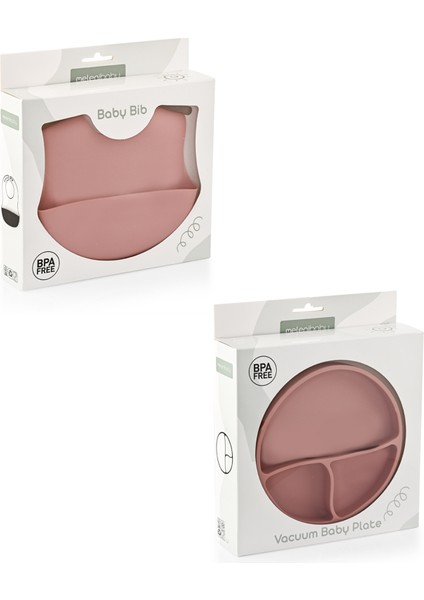 2'li Silikon Bebek Beslenme Seti - Vakum Tabanlı Mama Tabağı Ayarlanabilir Mama Önlüğü