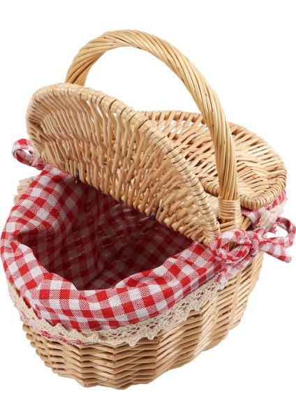 Piknikler, Partiler ve Barbeküler Için Kapaklı, Saplı ve Gömlekli Country Tarzı Hasır Piknik Sepeti Sepeti (Yurt Dışından)