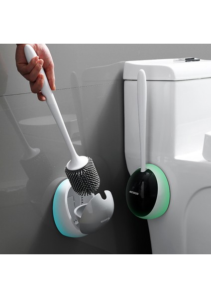 Ecoco Tuvalet Fırçası ve Tutucu Seti Silikon Kıllar Boşaltılabilir Lavabo Fırçası Ev Banyo Duvara Monte Temizleme Araçları A (Yurt Dışından) indirimleri