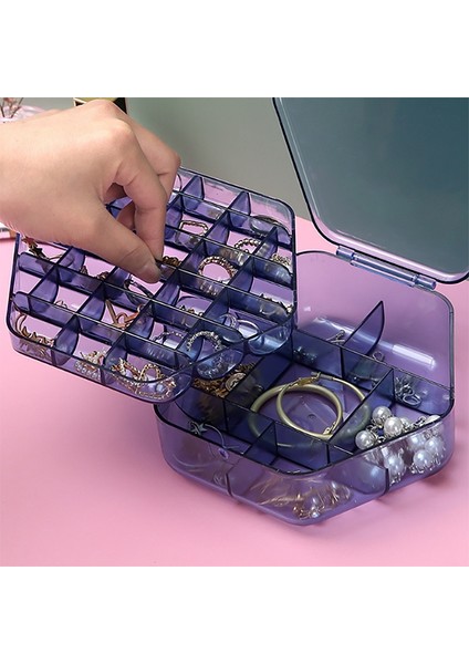 Çift Katmanlı Yüksek Kapasiteli Takı Organizatör Yüzük Kolye Küpe Kadınlar Için Makyaj Tutucu Kılıfları Mücevher Kutusu-Şeffaf (Yurt Dışından) fiyatları