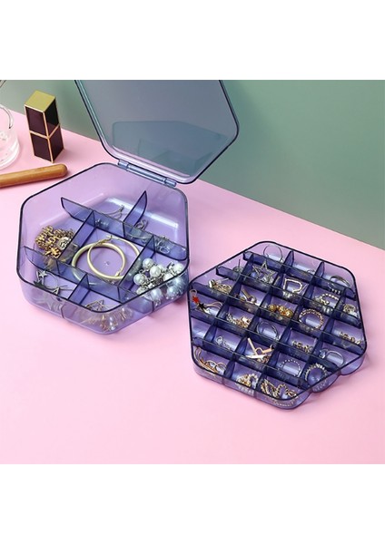 Çift Katmanlı Yüksek Kapasiteli Takı Organizatör Yüzük Kolye Küpe Kadınlar Için Makyaj Tutucu Kılıfları Mücevher Kutusu-Şeffaf (Yurt Dışından) modelleri