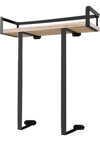 Banyo Duvara Monte Havlu Askıları, Katlanır Havlular Için Ahşap Raflı Metal Havluluk, Siyah (Yurt Dışından)