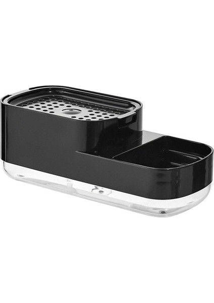Sünger Tutuculu Mutfak Sabunu Dispenseri, Evye Için Bulaşık Deterjanı Dispenseri, Sabun ve Sünger Caddy, Siyah (Yurt Dışından)