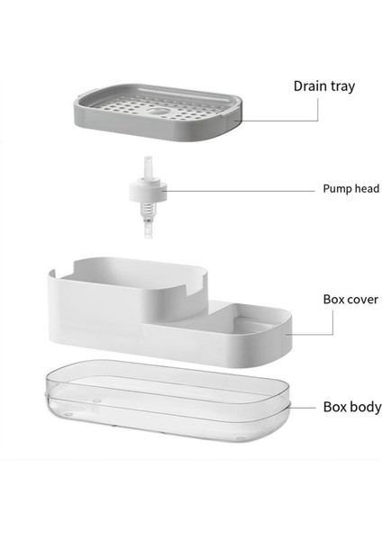 Sünger Tutuculu Mutfak Sabunu Dispenseri, Evye Için Bulaşık Deterjanı Dispenseri, Sabun ve Sünger Caddy, Siyah (Yurt Dışından)