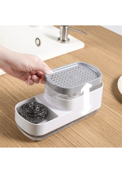 Sünger Tutuculu Mutfak Sabunu Dispenseri, Evye Için Bulaşık Deterjanı Dispenseri, Sabun ve Sünger Caddy, Siyah (Yurt Dışından)