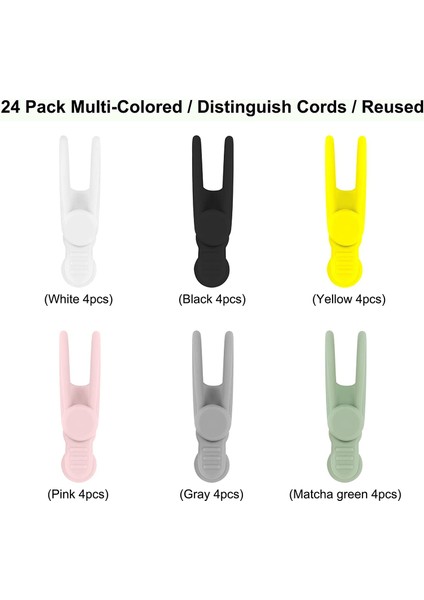 24 Paket Yeniden Kullanılabilir Kablo Bağları, 4,2 Inç Ayarlanabilir Silikon Kablo Askıları, Kablo Düzenleyici, Kordon Sarma ve Kanca Döngüsü (24 Paket) (Yurt Dışından) modelleri
