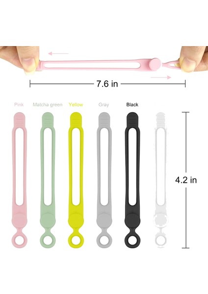 24 Paket Yeniden Kullanılabilir Kablo Bağları, 4,2 Inç Ayarlanabilir Silikon Kablo Askıları, Kablo Düzenleyici, Kordon Sarma ve Kanca Döngüsü (24 Paket) (Yurt Dışından) fırsatları