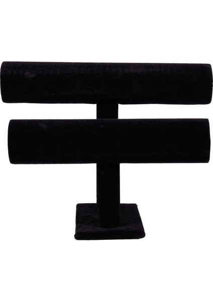 3x 2 Katlı Bileklik Bileklik Ekran Tutucu T-Bar Standı Siyah (Yurt Dışından)