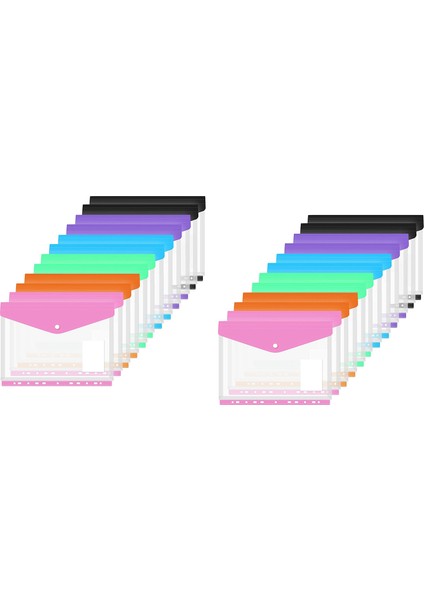 24 Paket Bağlayıcı Cebi 11 Delikli Genişletilebilir Bağlayıcı Klasörler 2/3/4 Halka Bağlayıcı Plastik Zarf Dosya Belge Kese (Yurt Dışından) fiyatları
