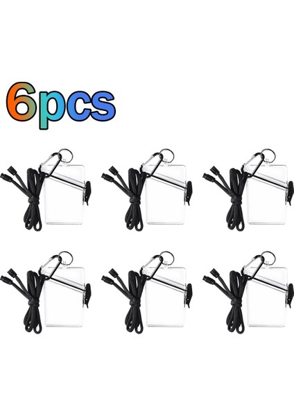 6 Paket Su Geçirmez Kimlik Kartı Rozeti Tutucu Kılıf-Şeffaf Su Geçirmez Spor Kılıf/kılıf Boyunluklar Kimlik ve Anahtar Kartları/soyunma Kuru Kutu (Yurt Dışından) fiyatları