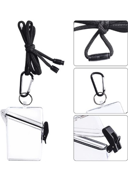 6 Paket Su Geçirmez Kimlik Kartı Rozeti Tutucu Kılıf-Şeffaf Su Geçirmez Spor Kılıf/kılıf Boyunluklar Kimlik ve Anahtar Kartları/soyunma Kuru Kutu (Yurt Dışından) indirimleri