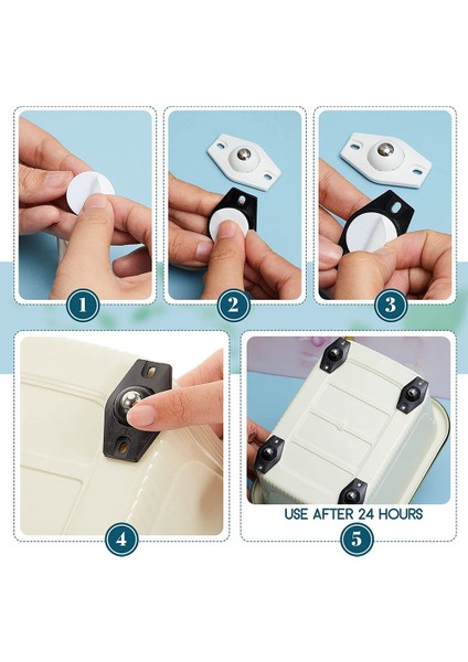 Parça Kendinden Yapışkanlı Küçük Tekerlekler Mini Döner Tekerlekler 360 Derece Dönebilen Yapışkan Kasnak, Bilyalı Rulmanlar (Siyah) (Yurt Dışından) fiyatları