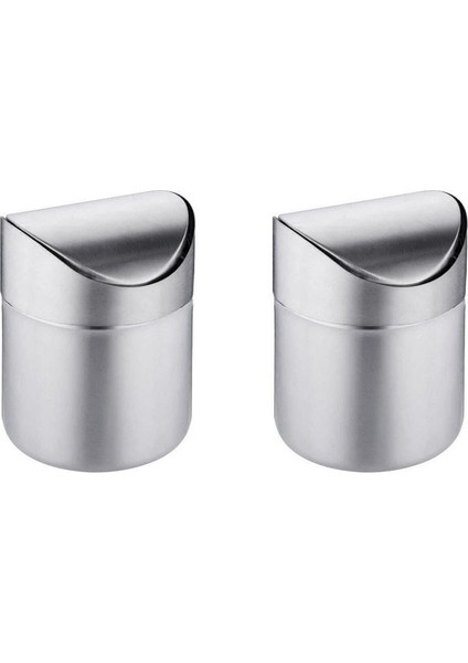 2x Mini Çöp Tenekesi Masa Için Kapaklı Masaüstü Çöp Tenekesi Küçük Minik Tezgah Çöp Kutusu Kutusu Ofis Banyo Mutfak Için (Yurt Dışından)