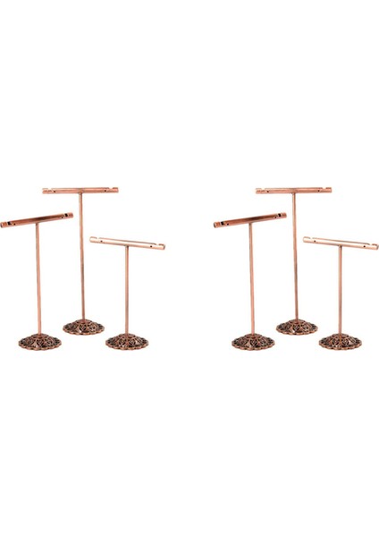 2x Taşınabilir Küpe Takı Vitrin Rafı Damızlık Kolye Organizatör Süs T Bar Askı Vitrin Tutucu Standı Bronz (Yurt Dışından)