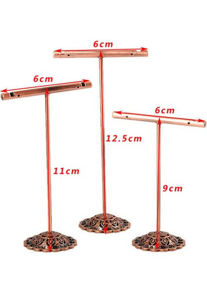 2x Taşınabilir Küpe Takı Vitrin Rafı Damızlık Kolye Organizatör Süs T Bar Askı Vitrin Tutucu Standı Bronz (Yurt Dışından) modelleri