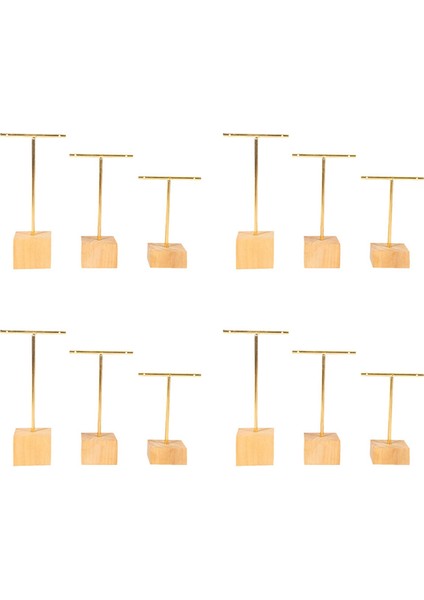 12 Parça Moda T-Bar Takı Vitrin Standı Tutucu Küpe Asılı Organizatör Takı Seti (Yurt Dışından)