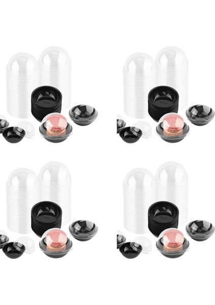 200 Paket Şeffaf Plastik Mini Kek Kabı, Mini Muffin Macaron Için Kubbe Kapaklı Bireysel Ambalaj Ikram Kutuları (Yurt Dışından)