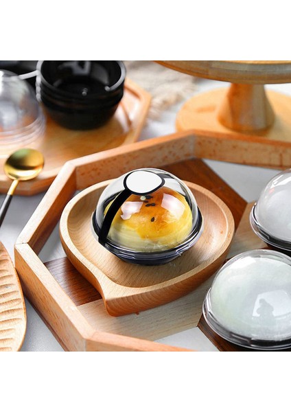 100 Paket Şeffaf Plastik Mini Cupcake Kabı, Mini Muffin Macaron Için Kubbe Kapaklı Bireysel Ambalaj Ikram Kutuları (Yurt Dışından)