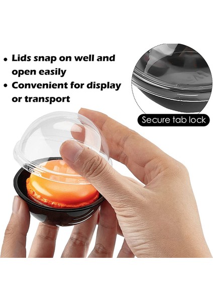 100 Paket Şeffaf Plastik Mini Cupcake Kabı, Mini Muffin Macaron Için Kubbe Kapaklı Bireysel Ambalaj Ikram Kutuları (Yurt Dışından) modelleri