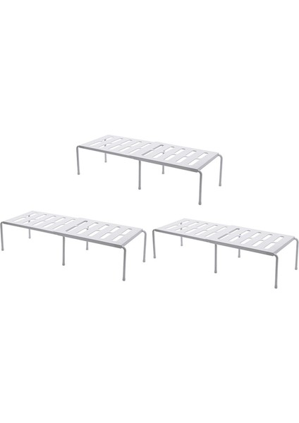 3x Mutfak Genişletilebilir Tezgah Raf Organizatör Rafları Banyo Lavabo Altında Kiler Masaüstü Depolama Organizatör Tutucular Beyaz (Yurt Dışından)