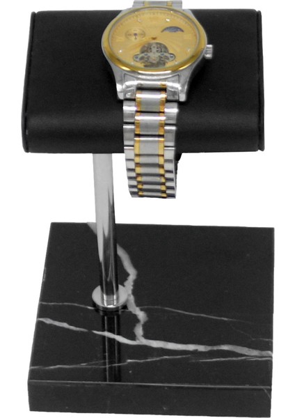 2x Siyah Mermer Taban Saat Standı Gümüş Renk Metal Çubuk Kemer Izle Ekran Sahne Bilezik Standı Takı Yerleştirme Standı (Yurt Dışından) modelleri