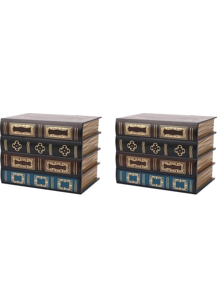 2x Yanlış Kitap Kutusu Vintage Depolama Sahne Kitap Takı Depolama Ambalaj Çalışma Kitabı Süsler Ahşap (Yurt Dışından) fiyatları