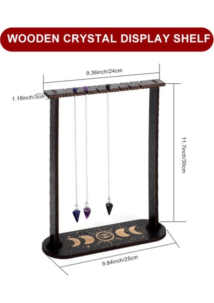Ahşap Wiccan Kristal Tutucu Ahşap Sarkaçlı Ekran Standı Maden Sarkaçlı Ekran Standı, A (Yurt Dışından)