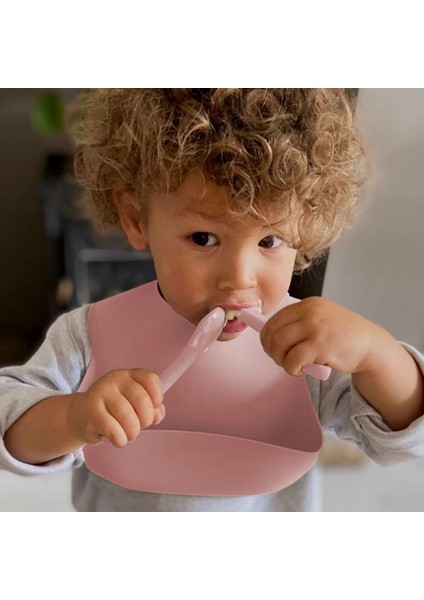 Meleni Baby 3'lü Silikon Beslenme Seti - Silikon Mama Önlüğü Diş Kaşıyıcılı Kaşık Vakum Tabanlı Tabak