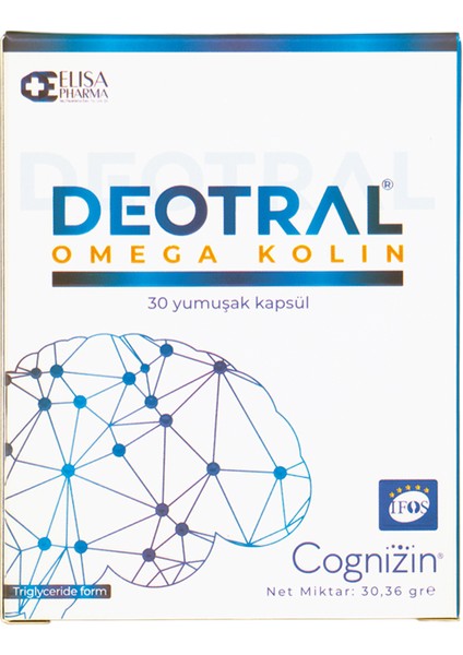Omega Kolin, 30 Softgel, Sitikolin, EPA, DHA, Omega-3, B6, B12 İçeren Balık Yağı