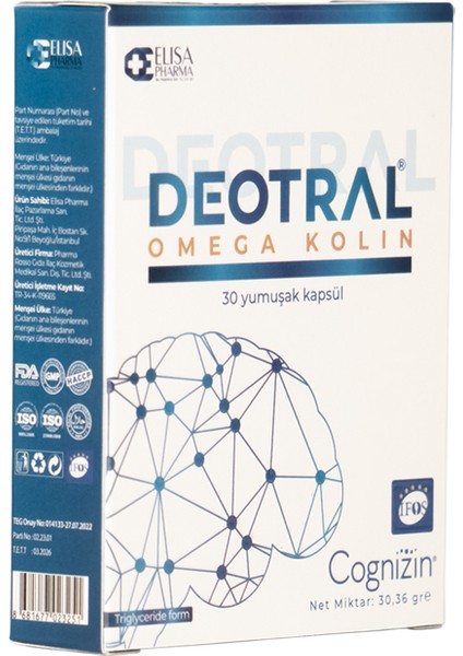 Omega Kolin, 30 Softgel, Sitikolin, EPA, DHA, Omega-3, B6, B12 İçeren Balık Yağı