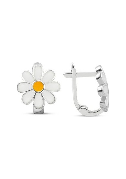 Papatya Modelli Gümüş Çocuk Küpesi