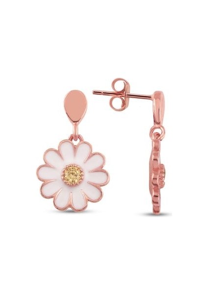 925 Ayar Gümüş Papatya Küpe