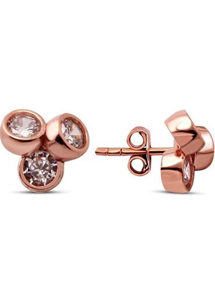 Zirkon Taşlı Trend Gümüş Küpe