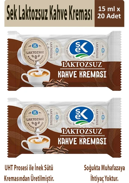 Laktozsuz Kahve Kreması 15 ml x 10 Adet x 2 Paket