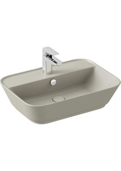 Geo Dikdörtgen Çanak Lavabo Mat Bej, 60 cm 7426B020-0001