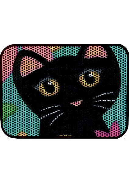 Elekli Tuvalet Önü Kedi Kumu Paspası Renkli Desenli Elekli Kedi Tuvalet Önü Kum Toparlayıcı Paspas